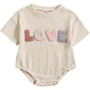 Sejardin Newborn Baby Girl Romper Daddys Girl Summer Clothes Short Sleeve Round Neck Playsuit Infant Girl Outfit