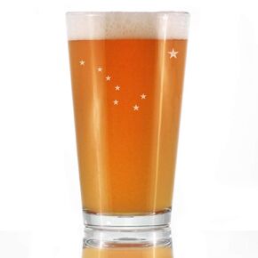 Alaska Flag Pint Glass for Beer - State Themed Drinking Decor and Gifts for Alaskan Women & Men - 16 Oz Glasses