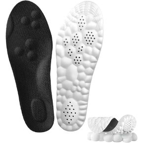 Cloudsole Insoles, Orthopedic Insoles for Women & Men - Plantar Fasciitis Insoles - Sports Shoe Insoles - 4D Cloud Insole, Anti Fatigue, Shock Absorption, Foot Pain Relief (Black, Women: US 4-8.5)