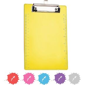 Mini Clipboard Memo Size Plastic Clipboard Blue, Mini Translucent Low Profile Clip Board, Hangable Small Clipboard, 9" x 6", Holds 100 Sheets, Also Avail in Green, Purple, Pink, Red, Grey - by Emraw