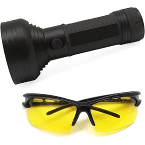 Air Conditioner Leak Detector Tool - Pro 68 LED Flashlight with UV Protective Glasses Professional Car Tool Car AC UV Dye Leak Detection Kit