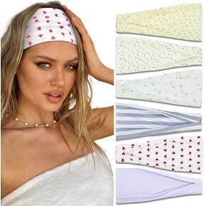 Headbands for Women Trendy Hair Bands for Women’s Hair Non Slip Cute Women Floral Headband Stretchy Sweat Bands Headbands for Yoga Workout Every Day Basic Girl’s Fashion Hair Accessories for Women