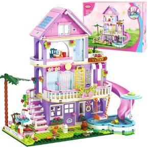 Building Toy for Girls, 689pcs Garden Villa House Building Blocks Set for Girls Boys 6-12 Years, Holiday Cottage Building Bricks Kit, Gift for Kids 6 7 8 9 10 11 12 Years