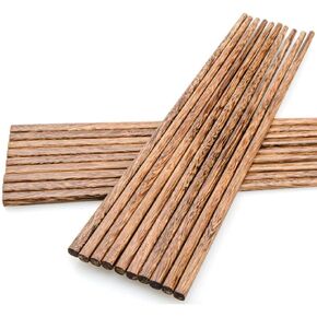 10-Pairs Wooden Chopsticks, Dishwasher Safe Chopstick,ReusableNatural Healthy, Chinese Classic Style for Kitchen, Dining Room, Gourmet, Noodles (9.8 Inch)
