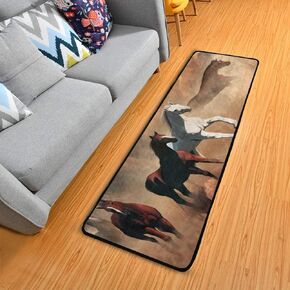 Horse in Desert Runner Rug Floor Mat Non-Slip Kitchen Rug Soft Area Rug Doormats Bath Carpet for Bathroom Entryway Hallway Dining Living Room