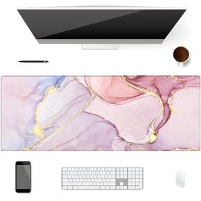 Extended Desk Mat (31.5x11.8 inch 3mm Thick), iDonzon Soft Cute Extra Large XXL Waterproof Gaming Mouse Pad with Non-Slip Rubber Base & Stitched Edges, for Working/Game, Garden Flowers