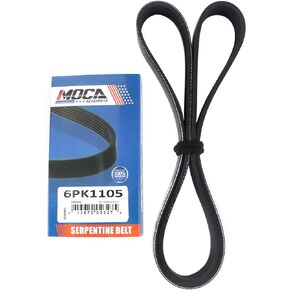 MOCA 6PK1105 Serpentine Belt for 00-01 Nissan Maxima Sentra 3.0L & Infiniti I30 3.0L & 08-13 BMW M3 4.0L & 84-85 Mercury Cougar 5.0L SOHC 2-Door