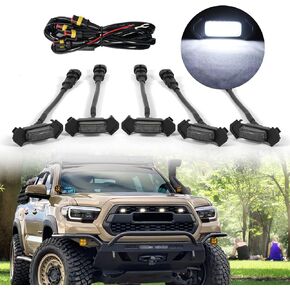5 قطع من مصابيح الشواية LED مناسبة لسيارة Toyota Tacoma 2015-2023 TRD-Pro أو ما بعد البيع TRD-pro Grills Grills مصابيح إضاءة LED (العنبر الأسود LED)