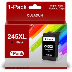PG-245 Black Ink Cartridges Combo Pack Replacement for Canon PG-245 PG-245XL 245XL 245 Ink Cartridge for Pixma TR4520 TR4522 MX492 MX490 TS3122 TS3322 MG2522 Printer (1 Black)