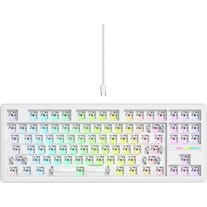 75% Custom Barebones Keyboard kit Gasket Mouted，Blank DIY Silent TKL Mechanical Gaming Keyboard PCB Hot Swappable 3pin/5pin Switch with South-Facing RGB for Win/Mac (M87 Kit-Black)