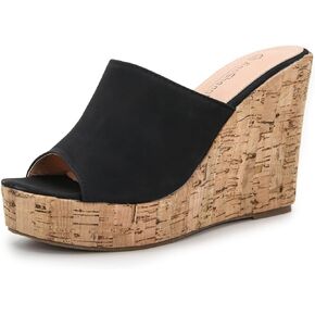 Wedge Sandals for Women Platform High Heels Summer Mule Slip on Comfortable Soft Arch Support Sandals Black Pink White Blue US5-12