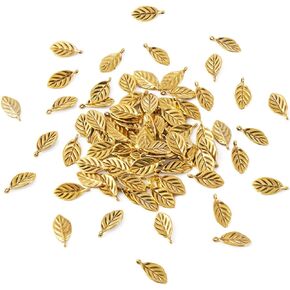 Craftdady Golden Elephant Lucky Pendants - Antique Gold Jesus Fish Vintage Buddhist Leaf Evil Eye Dangle Necklace Earring Charms for DIY Craft Jewelry Making