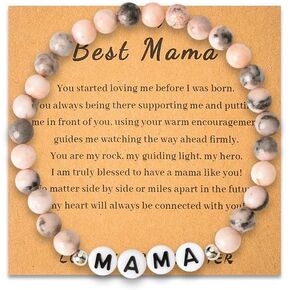 Christmas Birthday Gifts for Mom Mama Charm Bead Bracelet for Grandma I Love You Gifts for Aunt Long Distance Gifts for Women