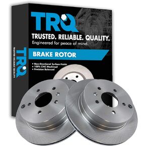 TRQ Rear Disc Brake Rotor Pair Set for 2012-2015 Chevy Captiva Sport / 2007-2009 Chevy Equinox / 2007-2009 Pontiac Torrent / 2008-2010 Saturn Vue / 2007-2009 Suzuki XL-7