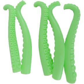 5 Silicone Finger Tentacle Puppets Green Glow-in-The-Dark