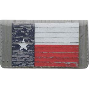 Texas Flags Designer Checkbook Cover, with Credit Card Slots and Pen Loop