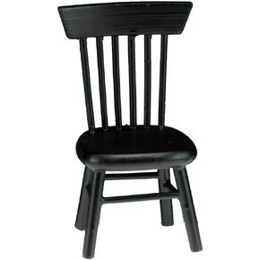 Dollhouse Miniature Black Kitchen Side Chair