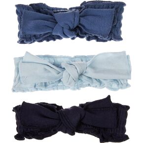 L'ovedbaby baby girls Organic Smocked Headband, Blues, 0-12 Months up to 22 lbs US