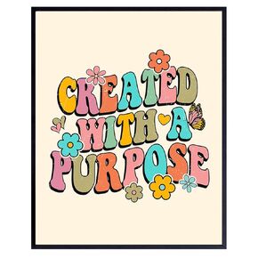 70s Hippie positive Wall Decor - Inspirational Quotes Boho Wall Art - Encouraging Bedroom Decor for Women - Hipster Woman Wall Decor - Retro Vintage Motivational poster - spiritual Gifts for Girls