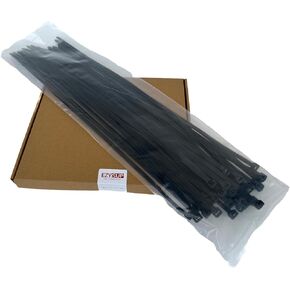 26 Inch Extra Large Zip Ties Heavy Duty For Outdoor Use 50 Pieces,175 Pounds Tensile Strength,UV Resistant,Black
