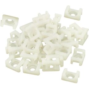 iexcell 100 Pcs White 4.5mm Cable Tie Mount Wire Buddle Saddle Holder
