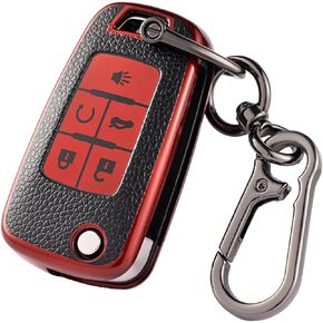for Chevy Key Fob Cover with Keychain,Soft TPU Key Fob Case for Chevrolet Camaro Cruze Equinox Malibu Trailblazer Impala Sonic Buick Cascada Encore Car key Accessories