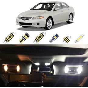 12 قطعة مصابيح LED داخلية TSX متوافقة مع Acura TSX 2004 2005 2006 2007 2008 أبيض فائق السطوع 6000K حزمة لمبات LED داخلية + أداة تثبيت