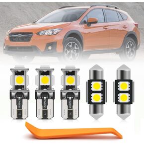 6pcs White Interior LED Lights Kit for Subaru XV Crosstrek 2013 2014 2015 2016 2017 2018 2019 2020 2021 2022 Map Dome Lights Super Bright 6000K LED Interior Light Bulbs + Install Tool