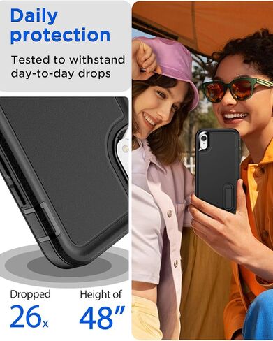 AICase Rugged Case for iPhone XR,Heavy Duty 3-Layer Pocket-Friendly Durable Military Grade Protection Shockproof/Drop Proof Protective Cover for iPhone XR 6.1"_1 in Kuwait