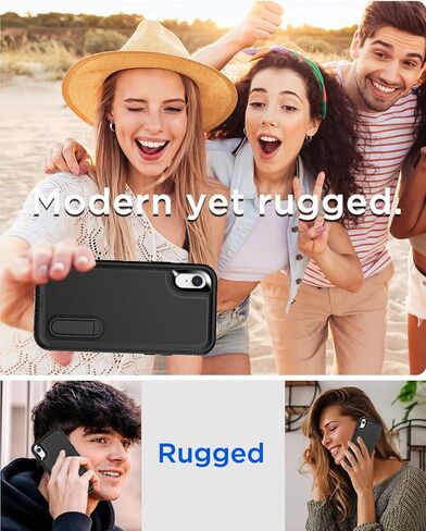 AICase Rugged Case for iPhone XR,Heavy Duty 3-Layer Pocket-Friendly Durable Military Grade Protection Shockproof/Drop Proof Protective Cover for iPhone XR 6.1"_1 in Kuwait