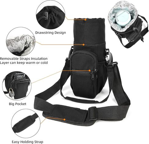 حقيبة زجاجات المياه من Valleycomfy معزولة لحمل زجاجات المياه مع حزام وحقيبة للمشي والتنزه سيرًا على الأقدام in Kuwait