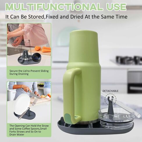 Water Bottle Drying Rack Fit,Silicone Multifunction Air Convection Fast Dryer Rack for Stanley Cup Accessories,Tableware, Knives and Forks,Kids Water Bottle,Suitable for Multiple Sizes (Black) in Saudi Arabia
