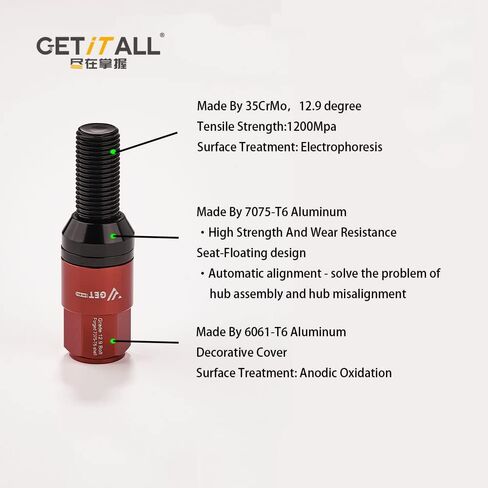 20 قطعة من مسامير العروة M14x1.5 مع مقعد كروي بطول ساق 28 مم، متوافق مع A3 A4 A6 A8 S4 S6 S8 TT Jetta Allroad VW Quattro Golf Tiguan Passat ومعظم Ben.Z in Kuwait