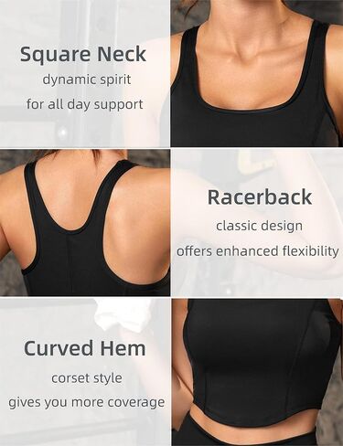 Blooming Jelly Womens Longline Sports Bras Light Support Padded Racerback Yoga Bra Athletic Workout Tank Tops in Saudi Arabia