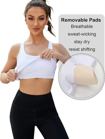 حمالات صدر رياضية طويلة للنساء من Blooming Jelly تدعم الضوء ومبطنة بظهر متسابق لليوجا، وقمصان رياضية للتمرين in Saudi Arabia