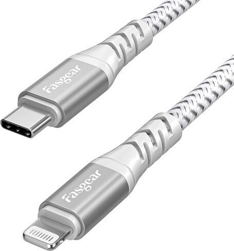 Fasgear USB-C to Lightning Cable 6ft 1 Pack Long MFi Certified Braided USB C to Lightning PD Fast Charger Cord Compatible for iPhone 11 12 13 14 Pro Max X XS XR 8 7 6s Plus SE iPad AirPods Pro Grey in Kuwait