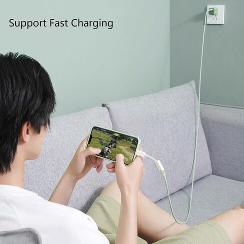 محول شاحن USB C إلى Lightning، [معتمد من MFi] من النايلون المضفر USB C ذكر إلى أنثى محول شحن Lightning موصل دونجل لهاتف iPhone 15/15 Plus/15 Pro/15 Pro Max/iPad، يدعم بيانات الشحن in Kuwait