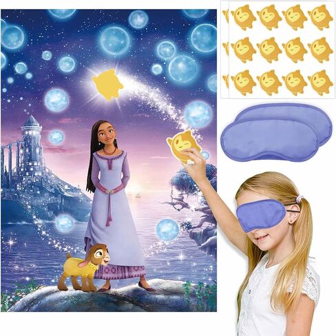زينة حفلات Wish Game Pin The Star Party Favors، ملصق كبير لمستلزمات حفلات Wish مقاس 19 * 27 بوصة in Saudi Arabia