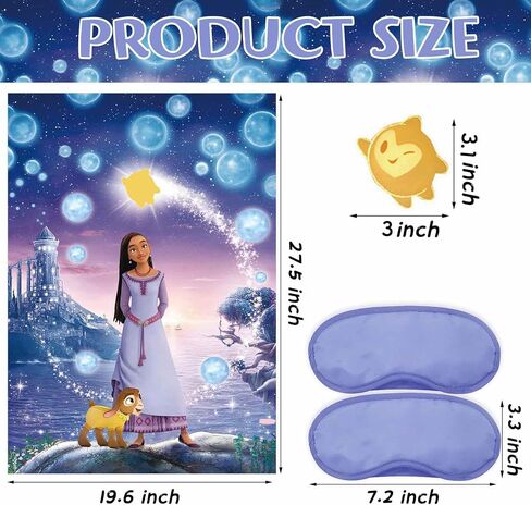 زينة حفلات Wish Game Pin The Star Party Favors، ملصق كبير لمستلزمات حفلات Wish مقاس 19 * 27 بوصة in Saudi Arabia