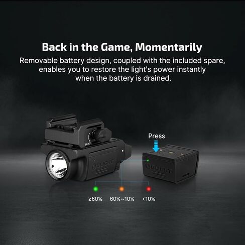 OLIGHT PL-Mini 3 Valkyrie 600 Lumens Compact Tactical Picatinny/GL/Hellcat Rail-Mounted Weaponlight with Two Included Rechargeable and Removable Battery, Pistol Light with Strobe Mode (Black) in Saudi Arabia