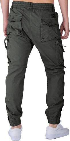 ITALYMORN Man Wild Cargo Pants مرونة الخصر المشي لمسافات طويلة السراويل مع حلقة الحزام in Kuwait