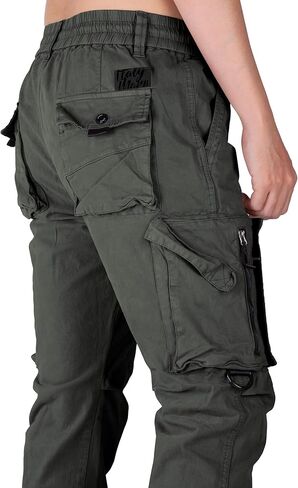 ITALYMORN Man Wild Cargo Pants مرونة الخصر المشي لمسافات طويلة السراويل مع حلقة الحزام in Kuwait