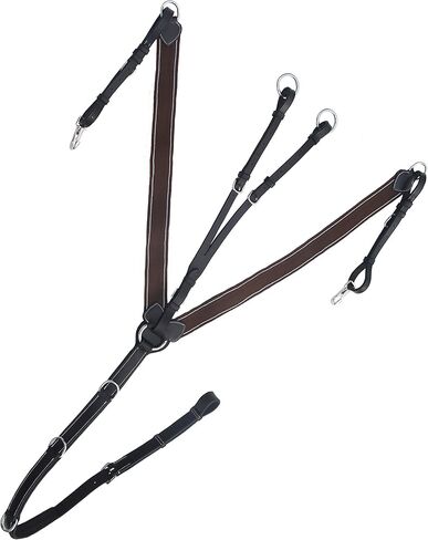 Exion Soft Linned Horse Elastic 3-Point Breastplate with Running Attachment | English Leather Horse Breastplate in Kuwait