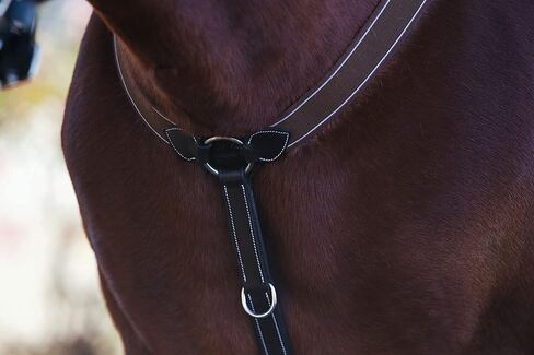Exion Soft Linned Horse Elastic 3-Point Breastplate with Running Attachment | English Leather Horse Breastplate in Kuwait