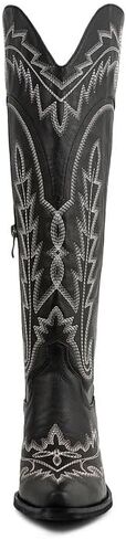 Embroidered Cowboy Boots for Women Knee High Cowgirl Boots Wide Calf Western Lace Up Fashion Boots in Saudi Arabia