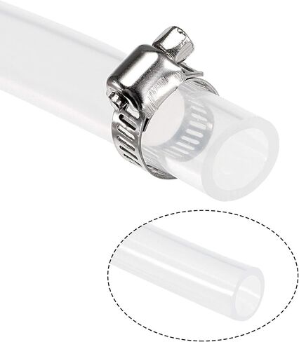 uxcell Silicone Tubing 1/4"(6mm) ID 3/8"(9mm) OD 10ft Silicone Rubber Tube Air Hose Water Pipe Clear with Clamps in Saudi Arabia