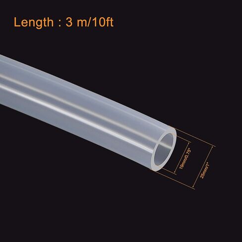 uxcell Silicone Tubing 1/4"(6mm) ID 3/8"(9mm) OD 10ft Silicone Rubber Tube Air Hose Water Pipe Clear with Clamps in Saudi Arabia