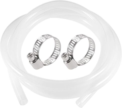 uxcell Silicone Tubing 1/4"(6mm) ID 3/8"(9mm) OD 10ft Silicone Rubber Tube Air Hose Water Pipe Clear with Clamps in Saudi Arabia