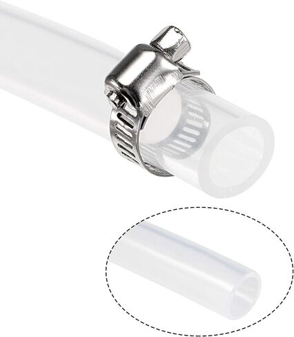 uxcell Silicone Tubing 1/4"(6mm) ID 3/8"(9mm) OD 10ft Silicone Rubber Tube Air Hose Water Pipe Clear with Clamps in Saudi Arabia