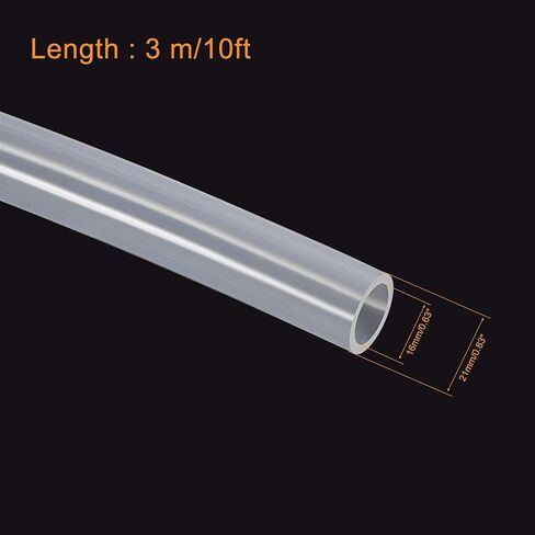 uxcell Silicone Tubing 1/4"(6mm) ID 3/8"(9mm) OD 10ft Silicone Rubber Tube Air Hose Water Pipe Clear with Clamps in Saudi Arabia